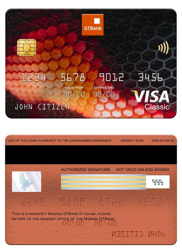 Nigeria GTBank visa classic card